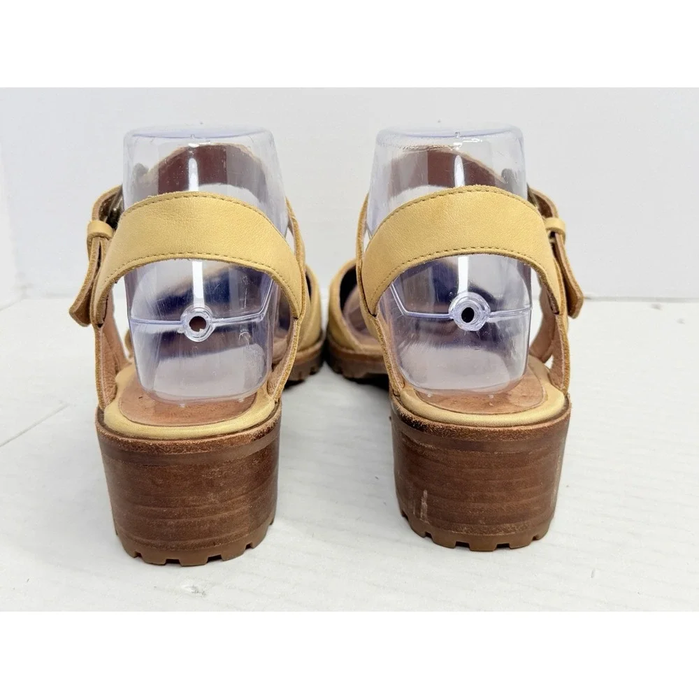 Madewell The Claudie Lugsole Mary Jane Sandals Women's 8.5 Tan Leather